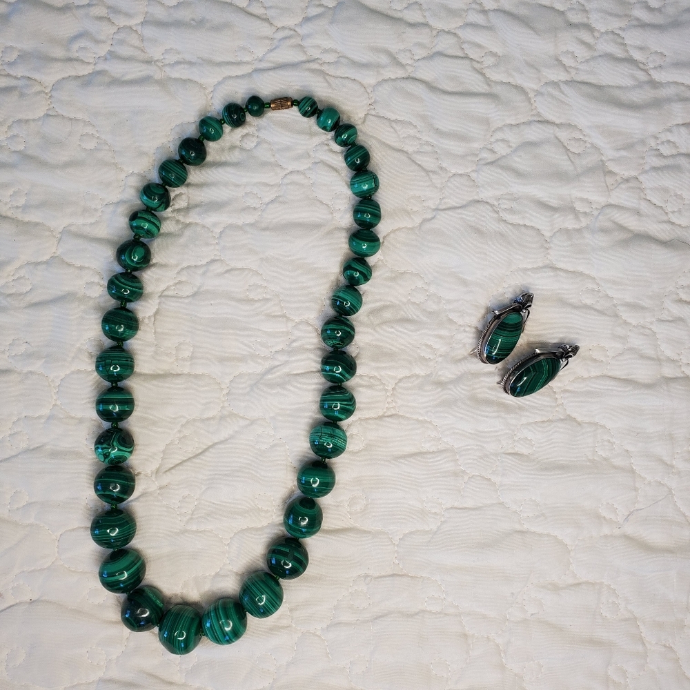 Vintage Russian Malachite Jewelry